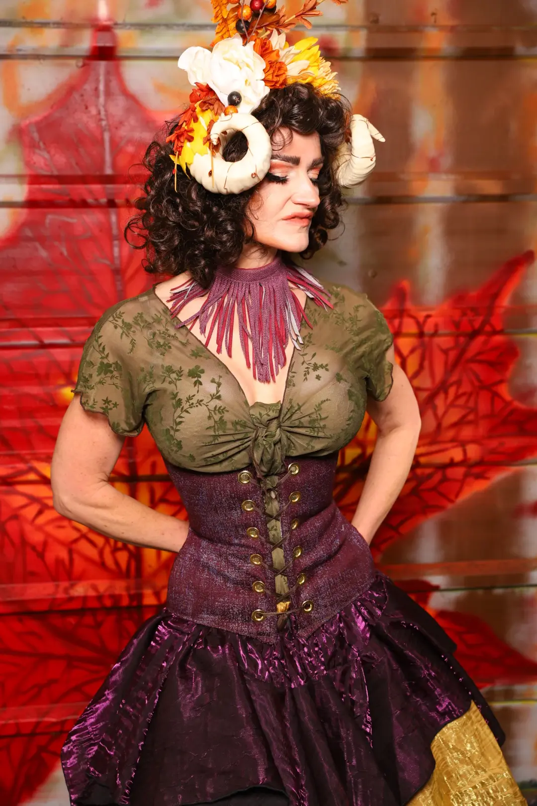 31. Petite Wench Corset in Plum Texture -  The Fall Fabulosity! Collection