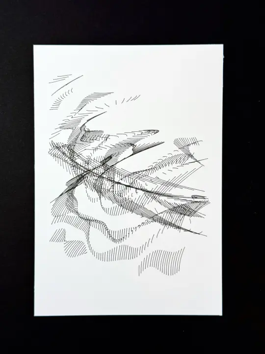 Perlin Noise Lines — 5x7" pen plot