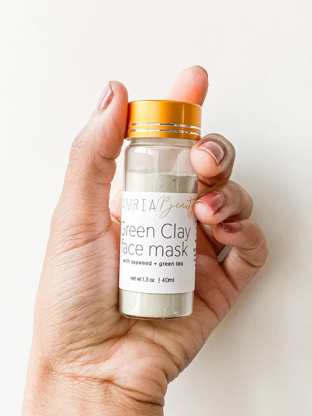Green clay face mask by Camria Beauty