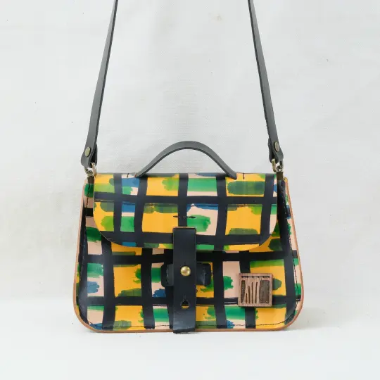 Paint Petite Two-way Purse multi-color grid