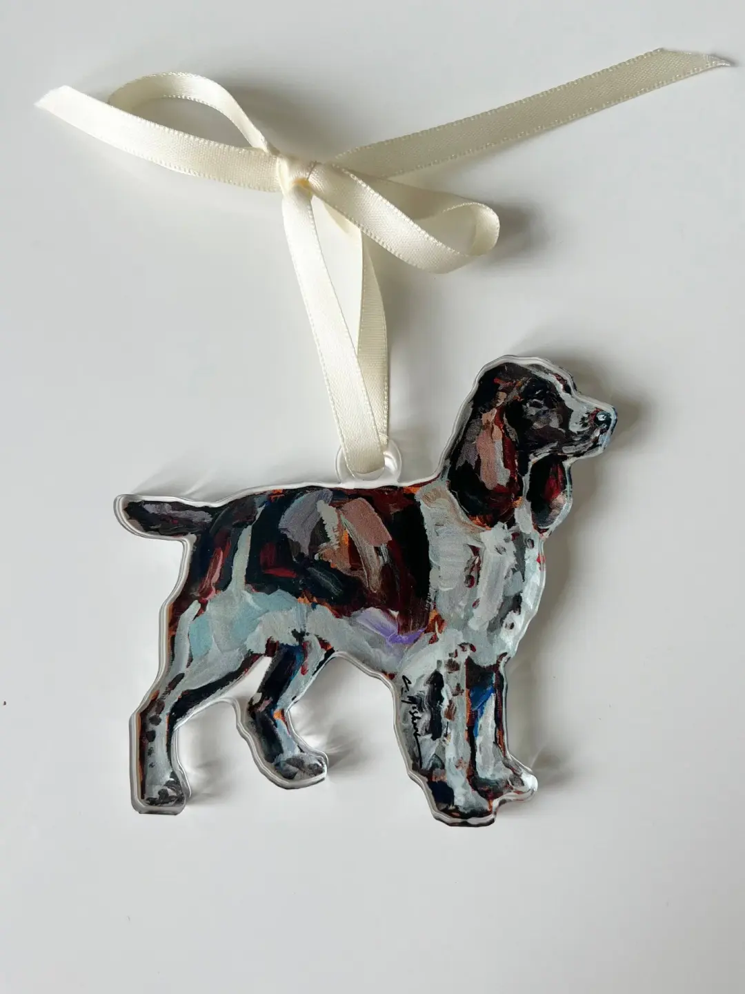 English Springer Spaniel Acrylic Christmas Dog Ornament