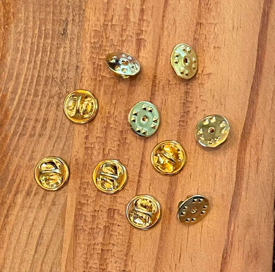 10 Butterfly Pin Backs