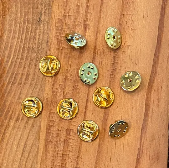 10 Butterfly Pin Backs