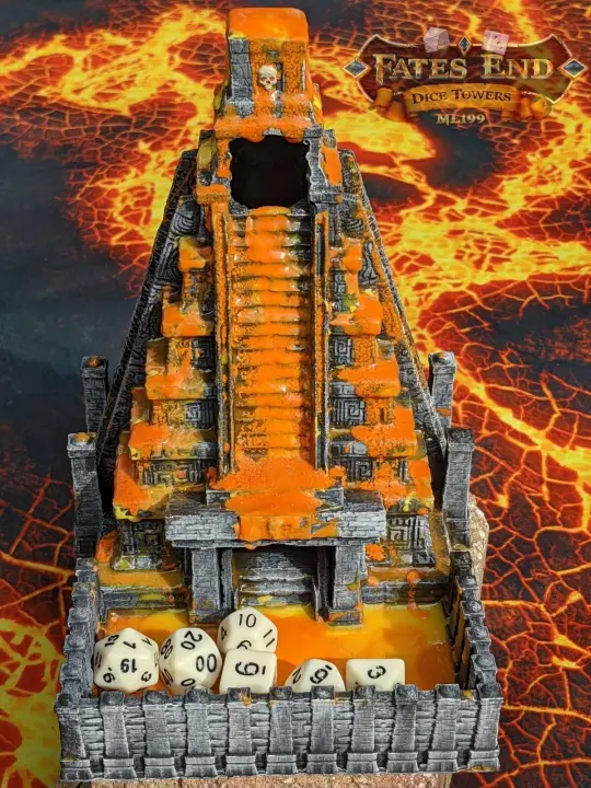 Aztec Style Temple 3D Printed Dice Tower - Fate's End Collection - Tabletop RPG - Unearth Ancient Rolls!