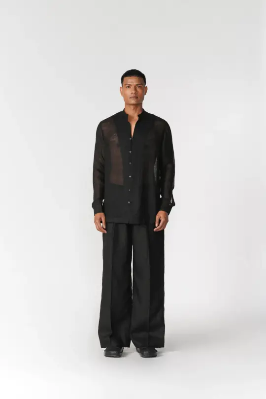RELAXED LINEN GAUZE SHIRT