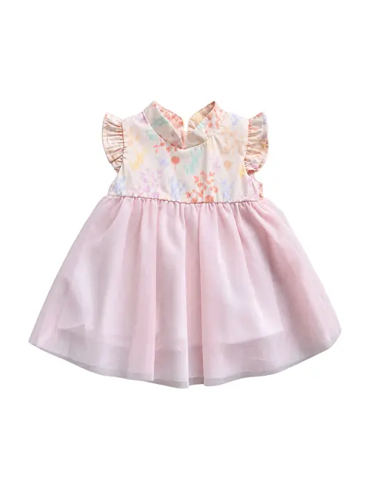 Flora Dress - Pink Floral Bamboo