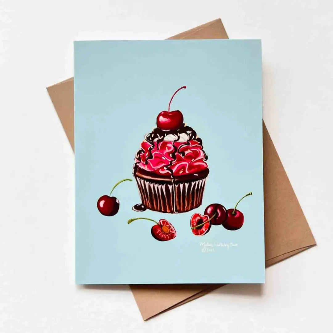 Cherry Cupcake Card