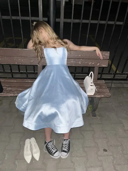 Silky Satin Women's Prom Gown Pale Blue Corset Maxi Evening Dress Birthday Dress — Fall Outfit 2026 New RS3207