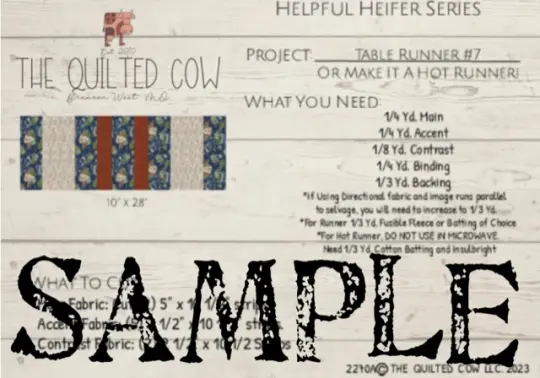 Helpful Heifer Table Runner #7