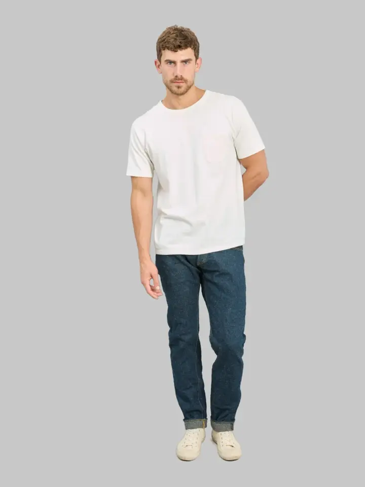 ONI Denim 622CCD-GOLV  "Crushed Concrete Denim Grayish Olive Weft" 15oz Relaxed Tapered Jeans