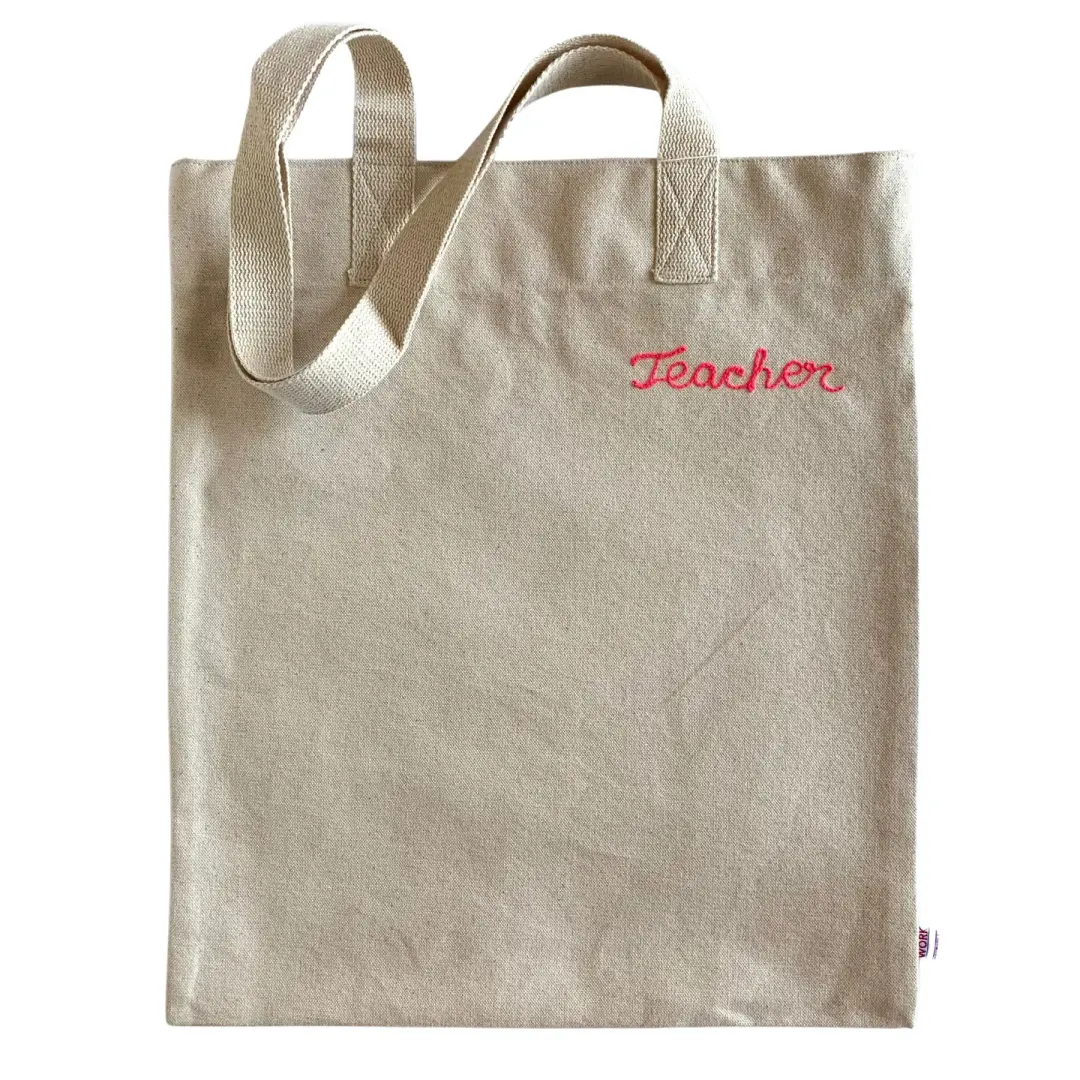 Personalized Teacher Canvas Tote Bag