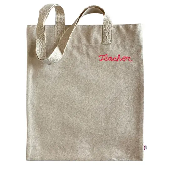 Personalized Teacher Canvas Tote Bag