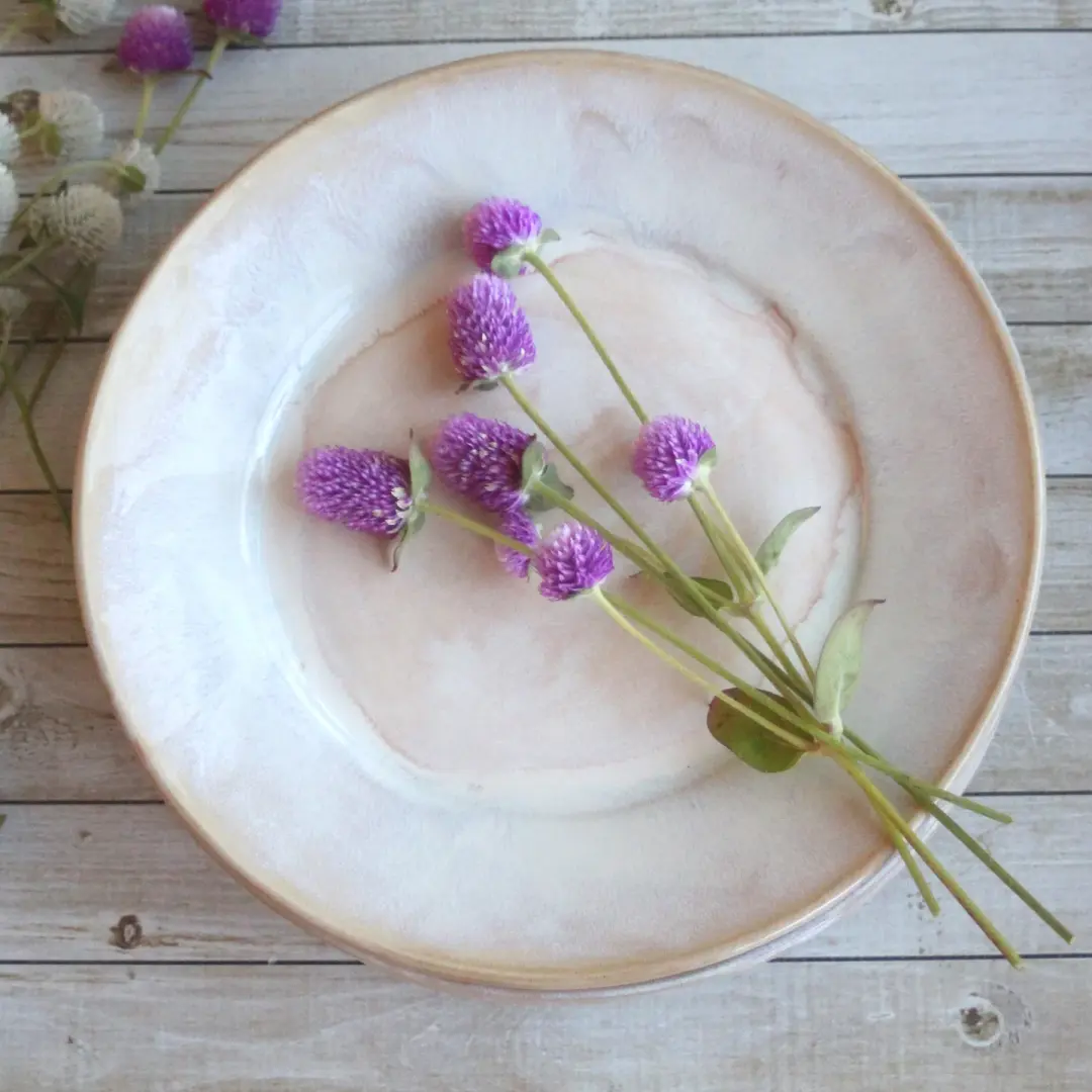 Custom Order for Kathleen, Set of 16 Dinnerware Plates in Dripping White and Ocher Glaze
