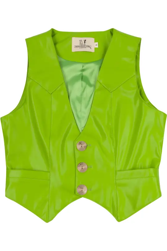 1 left - Lime Plant Leather Vest