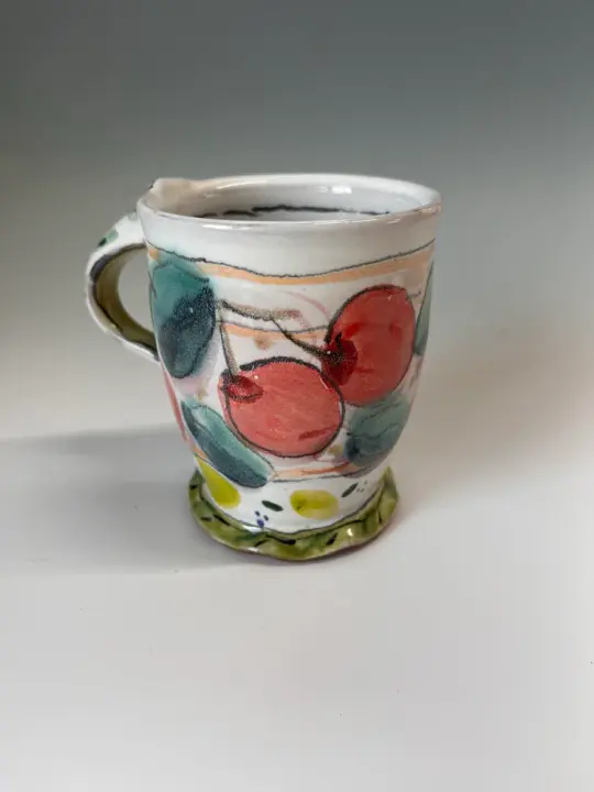 Medium mug with cherries C.