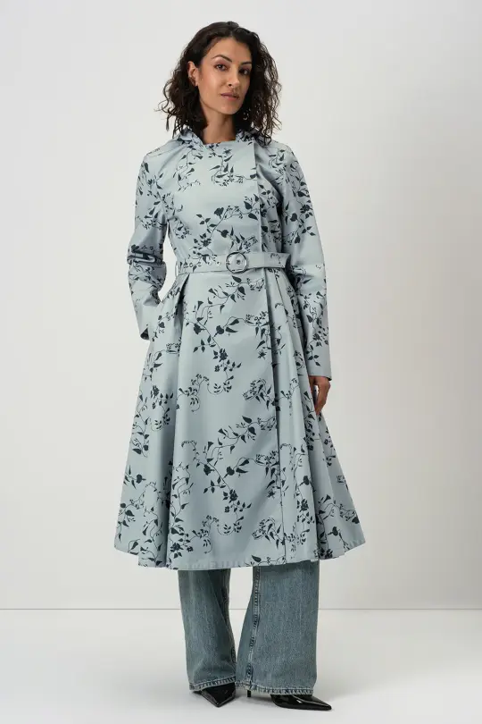 Double Breasted Trench Coat for Spring in Light Green | Minty Meadow