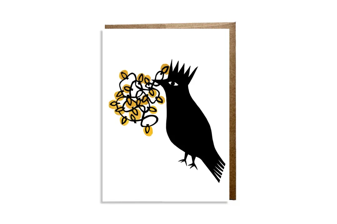 "Stringing Lights" card