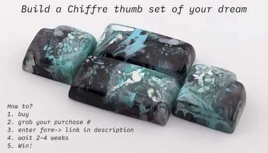 Pseudo Cast Me Chiffre Thumb Keycaps