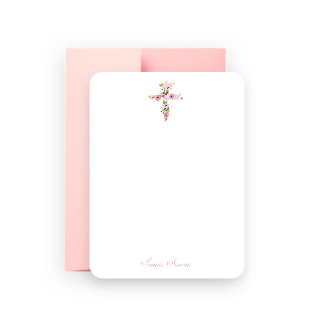Floral Cross Stationery