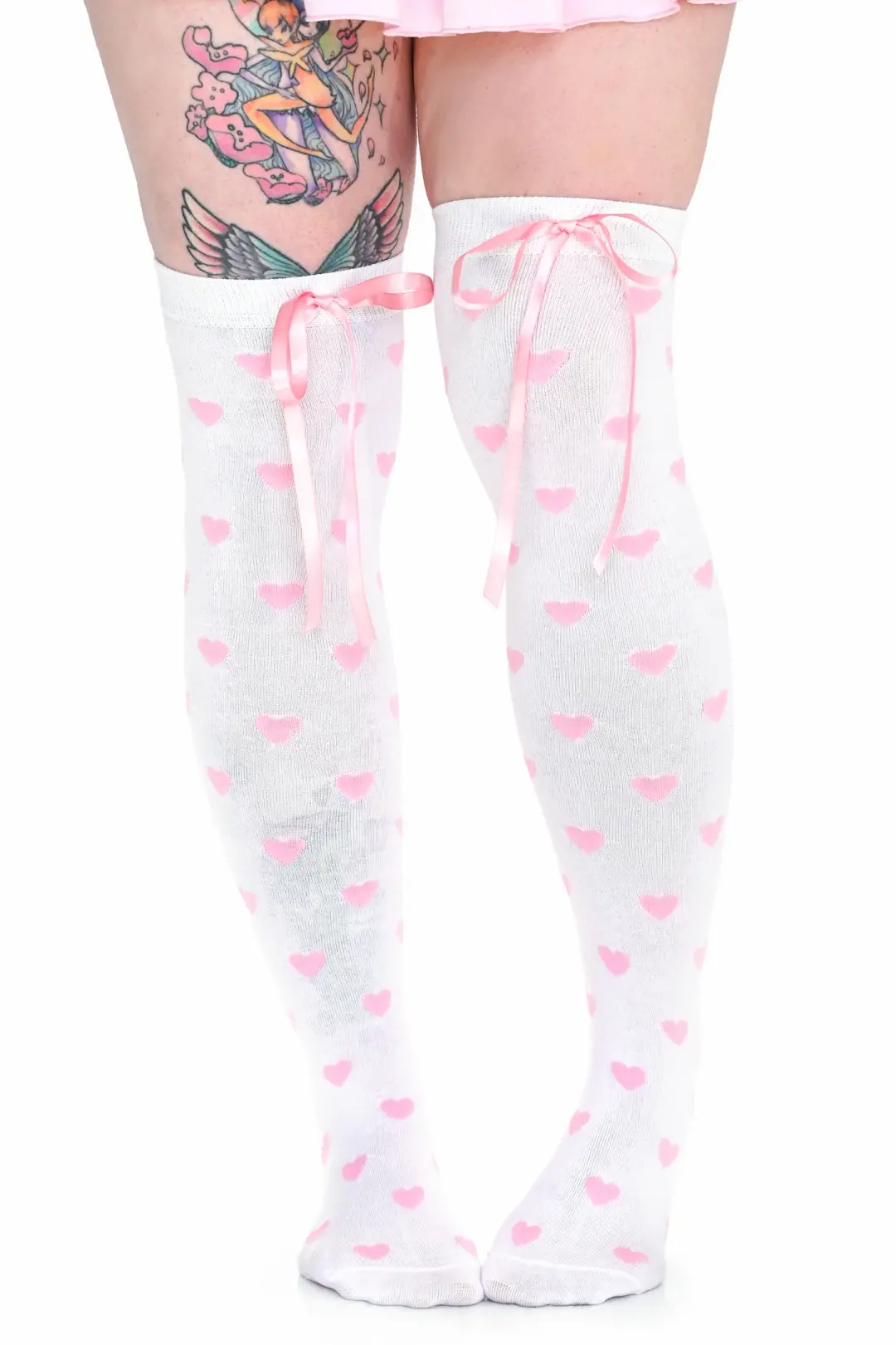 Heavenly Heart Over Knee Socks - Pink