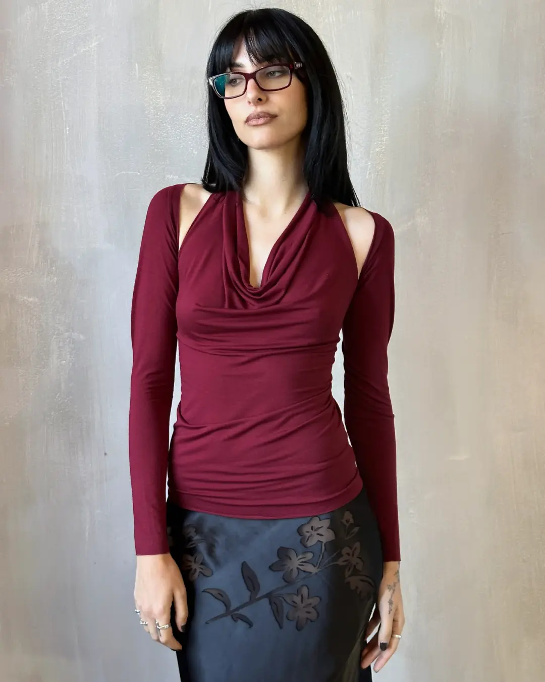 Halter Shrug Top in Blood Red (In Stock) *