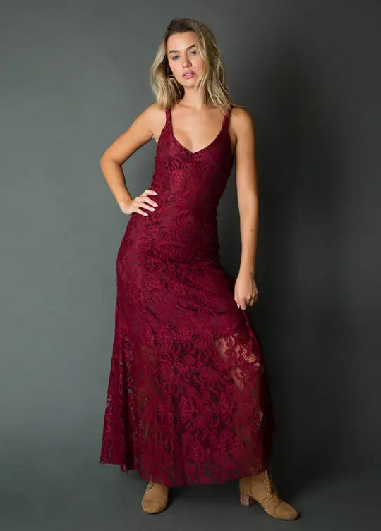 Carmel Slip Dress in Burgundy