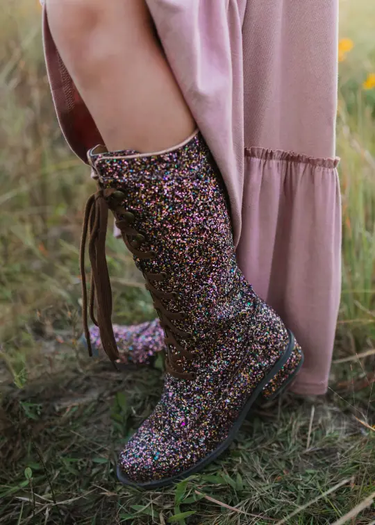 Keiko Tall Boots in Confetti Glitter