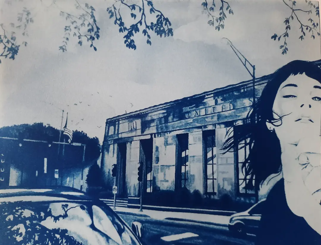 "Lake Street" Cyanotype Print