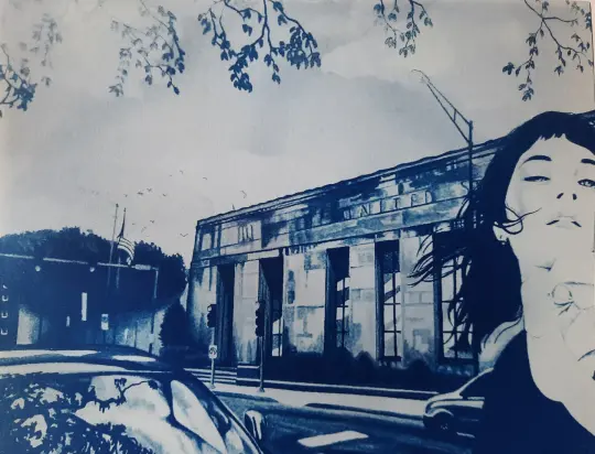 "Lake Street" Cyanotype Print
