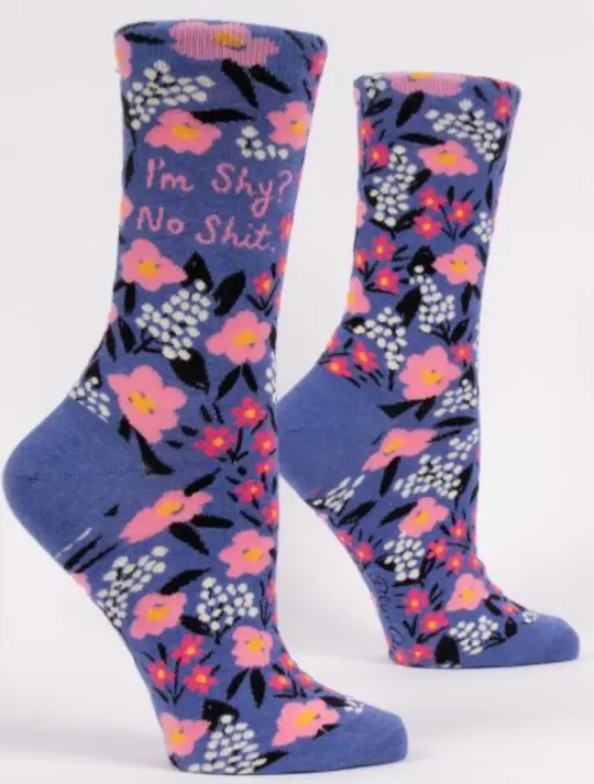 Blue Q I'M SHY? NO SHIT. W-CREW SOCKS