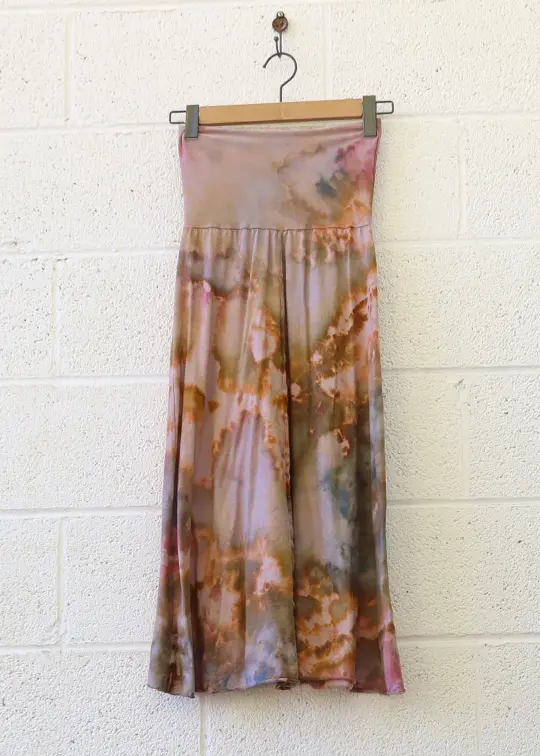 OOAK - Warrior Simplicity Below Knee Skirt  / XS / Tissue / Ice Dye (44)