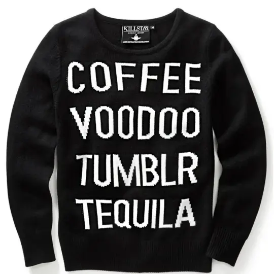 Killstar Tumblr Gothic Voodoo Coffee Tequila Pullover Knit Sweater Top Medium