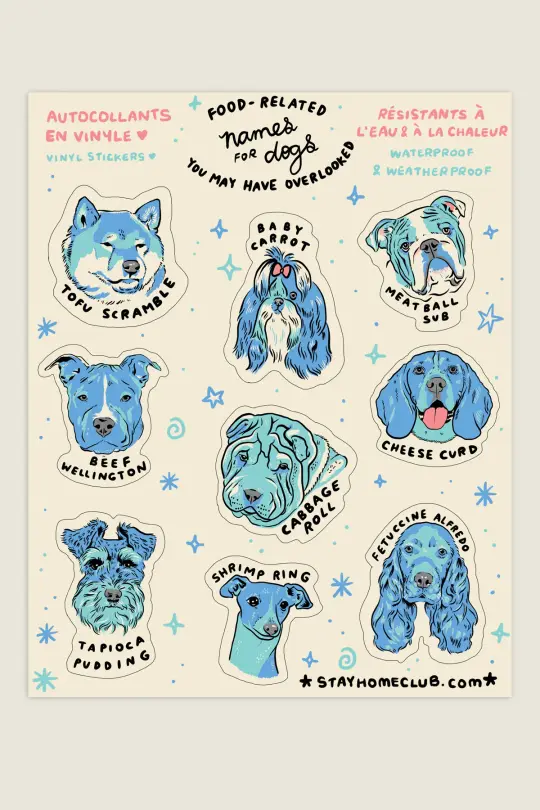 Food Dogs Mega Sticker Sheet