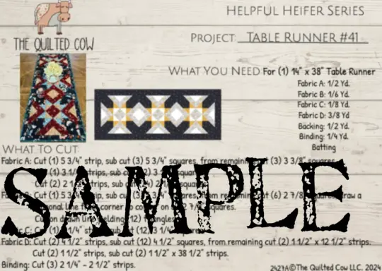 Helpful Heifer Table Runner #41
