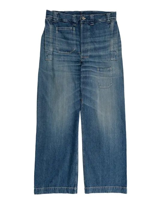 Warehouse Lot. JG-01 1910s Netmaker's Trousers Indigo Denim Used Wash