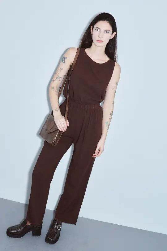 Soft Linen Lazy Pants Brown