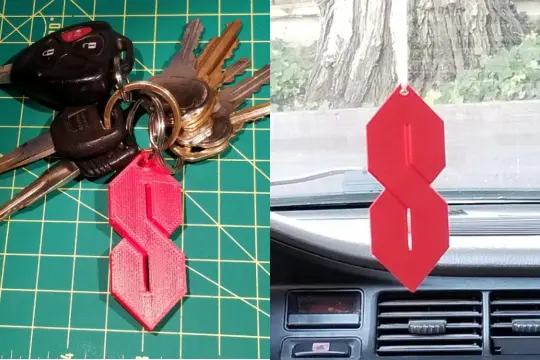 That one cool S you used to draw - Keychain / Rear Mirror Hanger