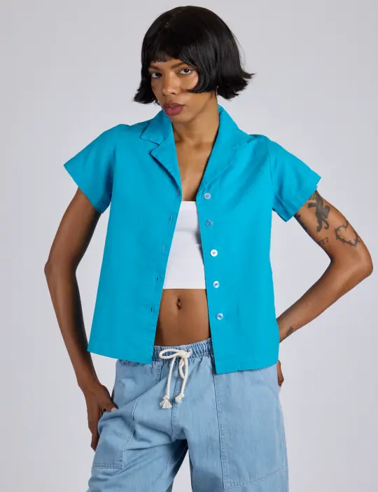 Pantry Button-Up - Hawaiian Blue *FINAL SALE*