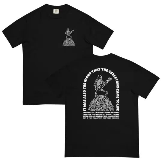 The night that the skeletons came to life t-shirt (black)