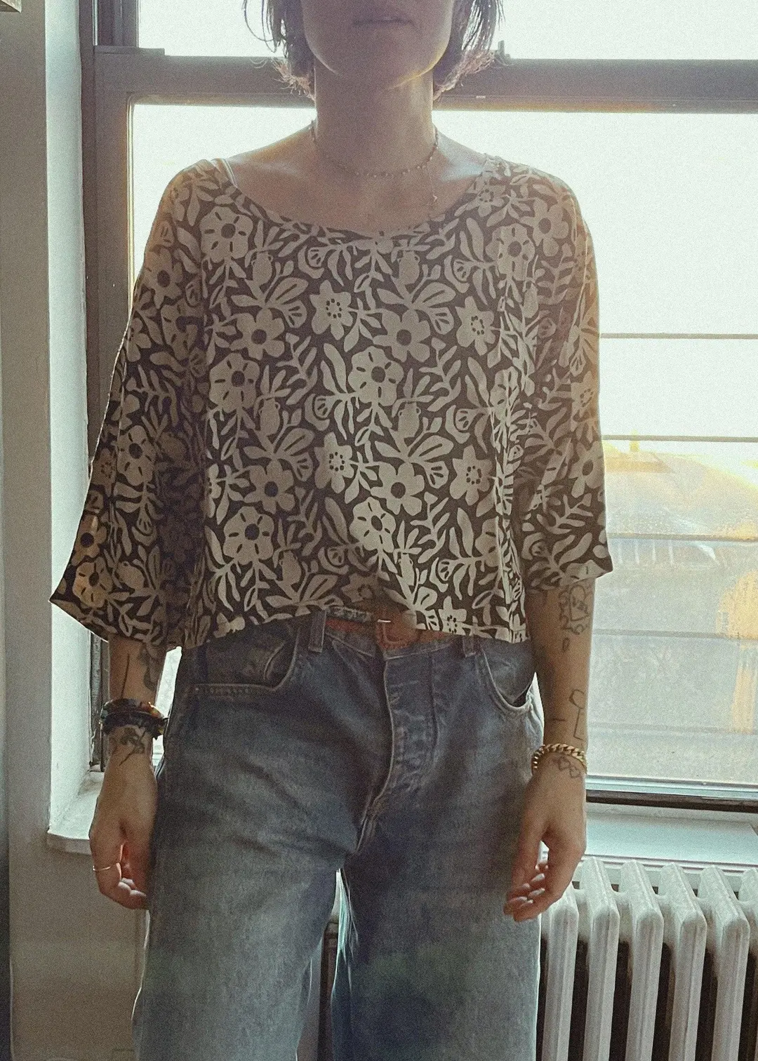 Maker Top in Silky Garden Print