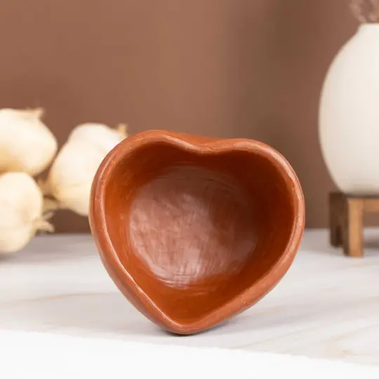 Barro Rojo Terracotta Heart Shape Salsa Bowl