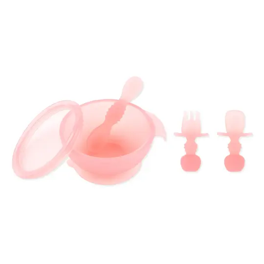 First Foods Essential 5-Piece Mealtime Set: Pink Jelly