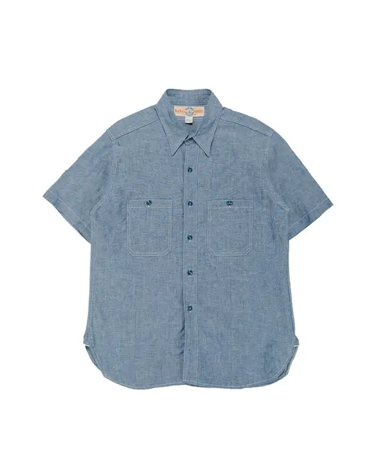 The Real McCoy's MS25005 U.S. Navy Chambray Shirt S/S (Modify) Light Blue