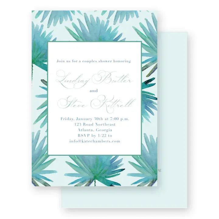 Summer Fiesta with Palm Border Couples Shower Invitation