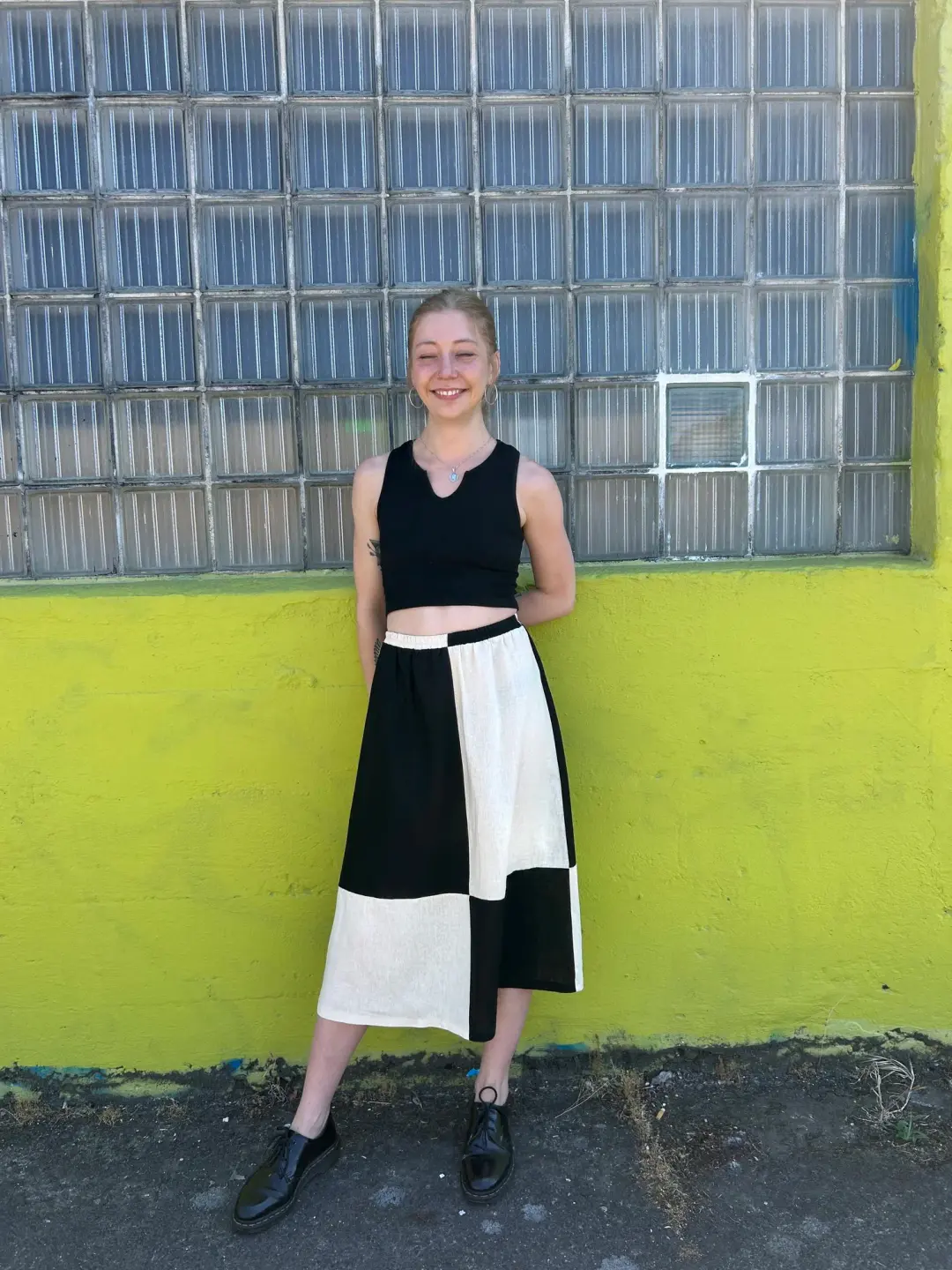 Charlie Skirt - Quilted B/W