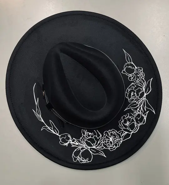 Peonies Vegan Felt XL Brim Hat