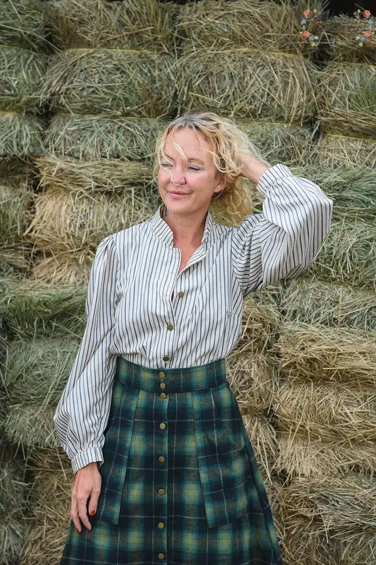 Cotton Prairie Blouse in Wabash Cannonball