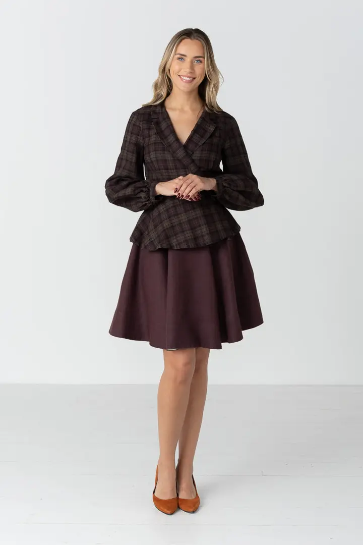 Classic – Full-Circle Twill Linen Mini Skirt