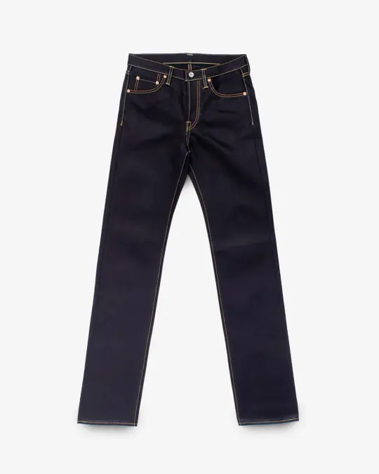 25oz Selvedge Denim Slim Straight Cut Jeans - Indigo/Black