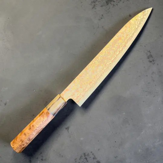 Hatsukokoro Hinotori V-Toku2 Rainbow Damascus Gyuto 210mm